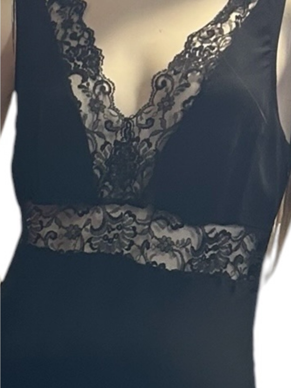 Vintage Rare Bebe Y2K Black Lace Slip Dress Whimsigoth Dark Feminine Size M - Picture 3 of 8